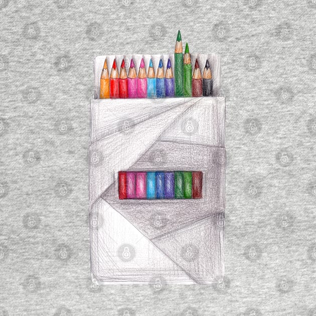 box of crayons. color pencil by lisenok